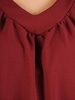 Bordowa bluzka z ozdobnym marszczeniem przy dekolcie 31857