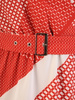 Czerwona sukienka midi z kopertowym dekoltem 33085