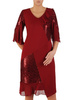Czerwona sukienka z cekinowymi wstawkami, oryginalna kreacja na wieczór 23729
