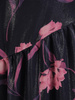 Połyskująca sukienka w kwiaty, kreacja z ozdobnym wiązanym dekoltem 28179