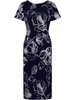Sukienka z kontrastowym nadrukiem Otylia I, wiosenna kreacja w kwiaty