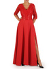 Wieczorowa suknia z cekinowym zdobieniem, czerwona kreacja maxi 23098